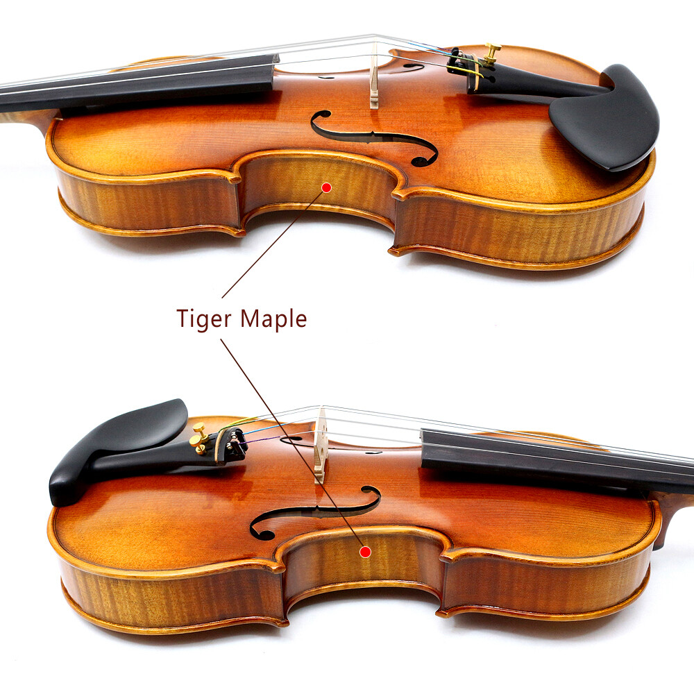 Master 4/4 Flamed Maple Handcrafted Violin With Premium Ebony Hardware And Case