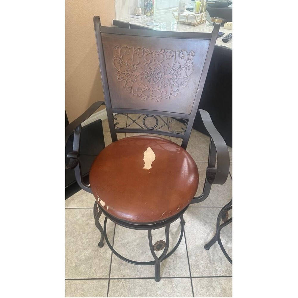 Two Counter Height Metal Bar Stools