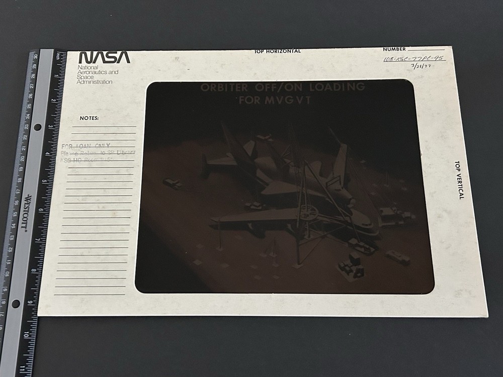 1977 NASA KSC Shuttle Artist Concept Loading Presentation Transparency-95