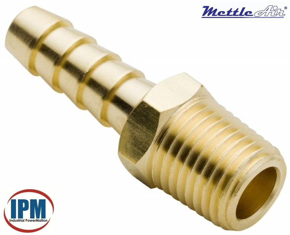 NEW! 125-8D MettleAir Brass Straight Male 1/2" Hose ID Barb x 1/2" NPT Male