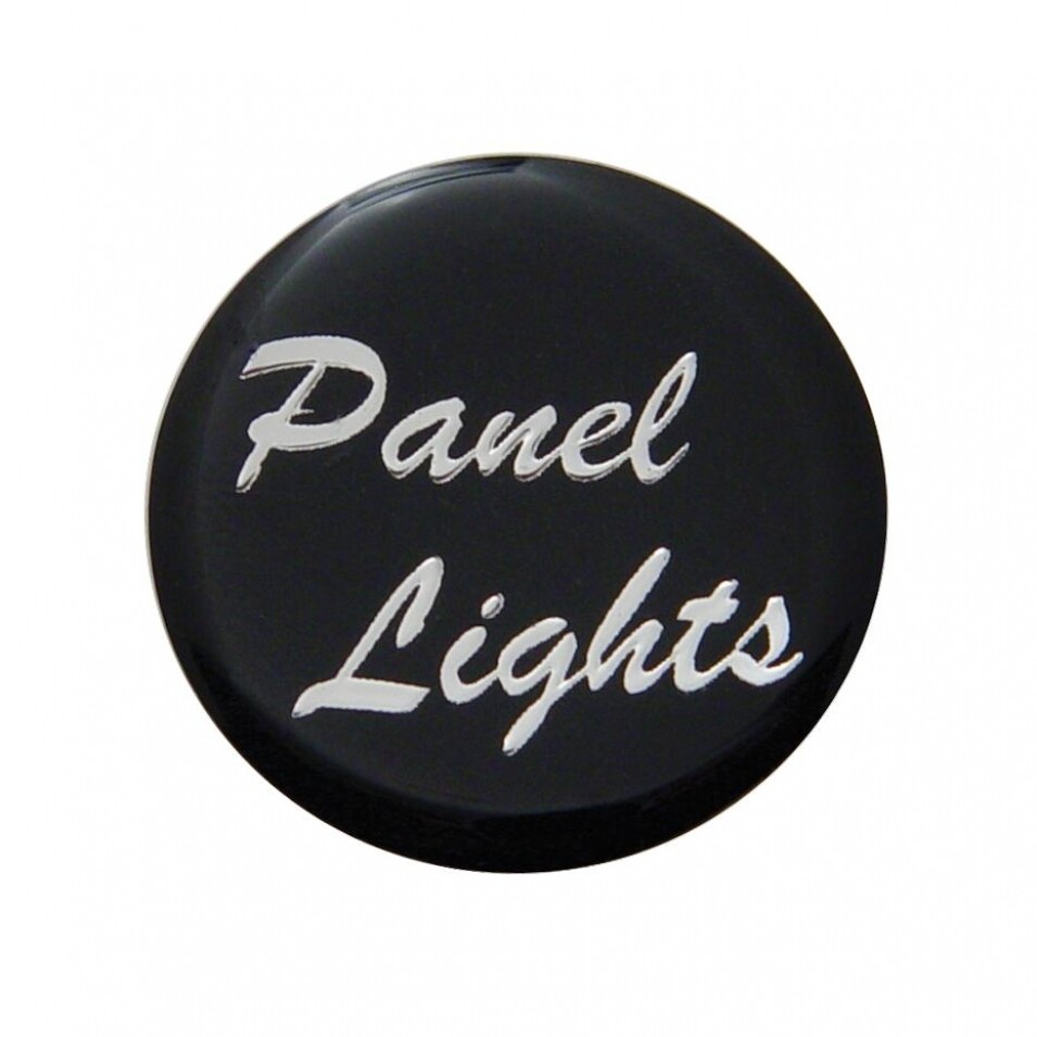Small Chrome "Panel Lights" Dash Knob - Black Glossy Sticker