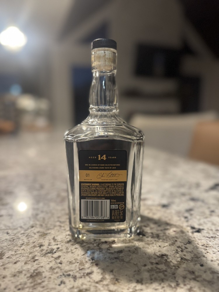 Jack Daniels 14 Year Old Limited Edition EMPTY Bottle Batch 1 DSP TN-1 pappy