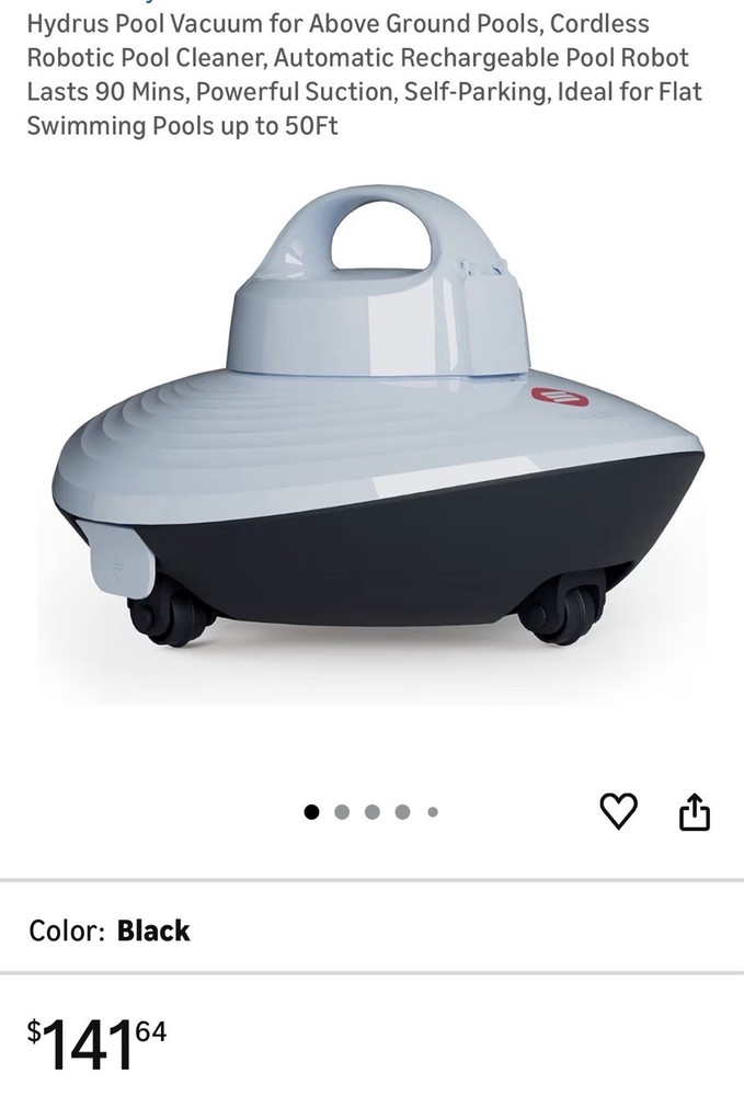 Hydrus Pool Cleaner 50FT Automatic Cordless Rechargeable Self Parking Pool Robot