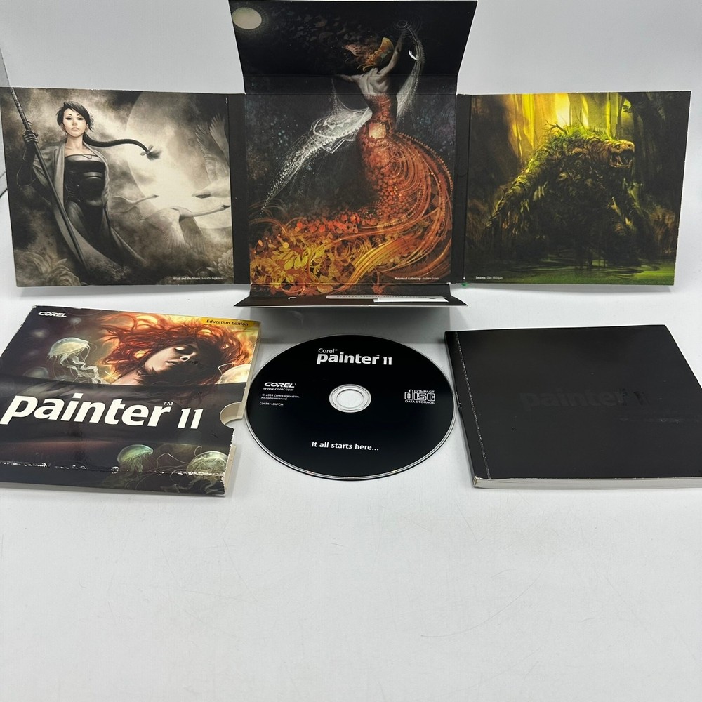 Corel Painter II Education Edition Windows and Macintosh PC Software CD Disc