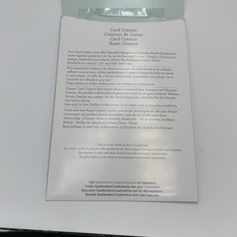 Spellbinders Card Creator A2 Ironelad Gatefold Die Cutting Emboss