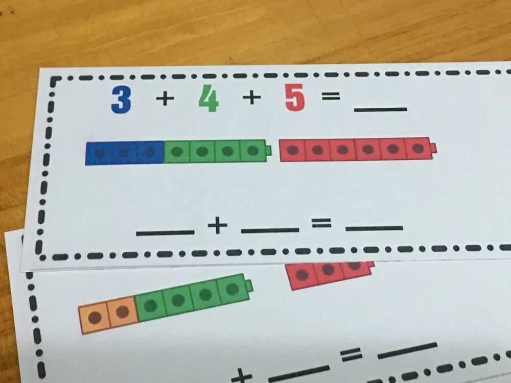 2-Way Three Digit Addition - Wipe & Write Learning Center - 21 Laminated cards