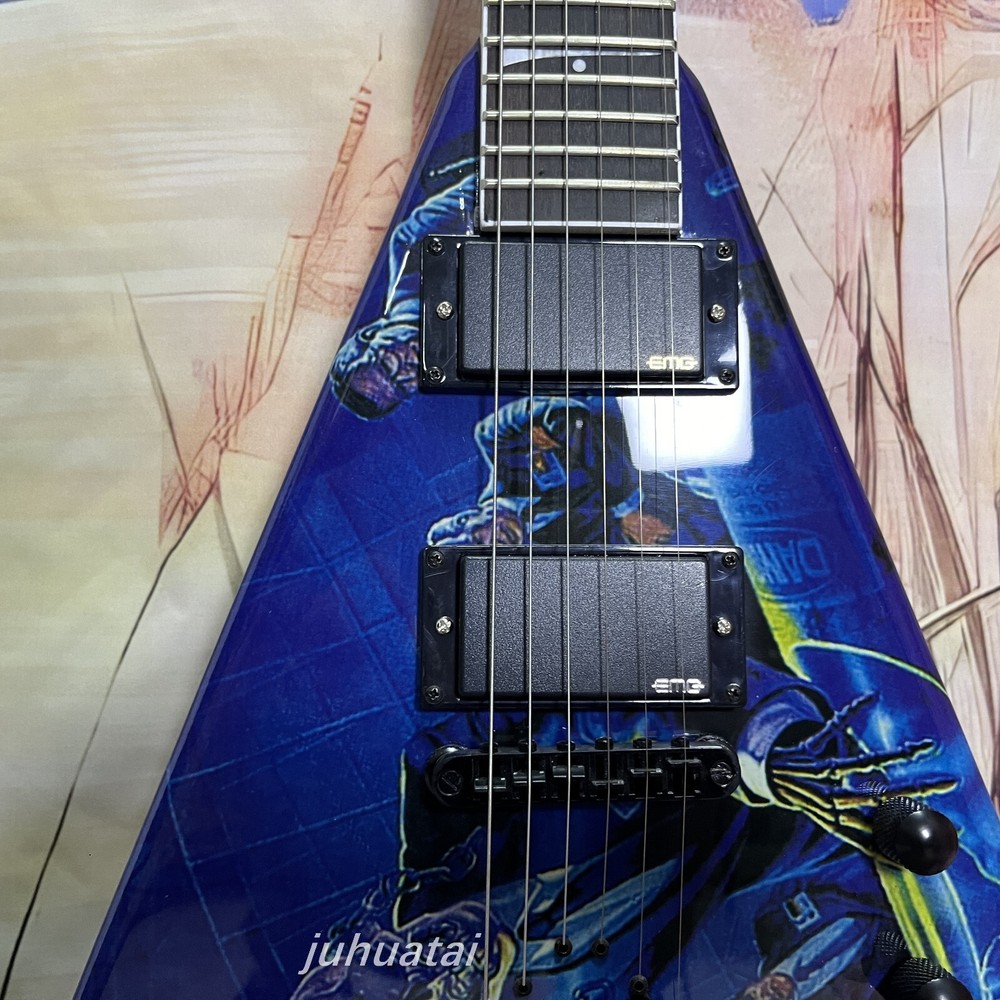 Solid Electric Guitar Dave Mustaine V Rust In Peace Active pickup 6 strings