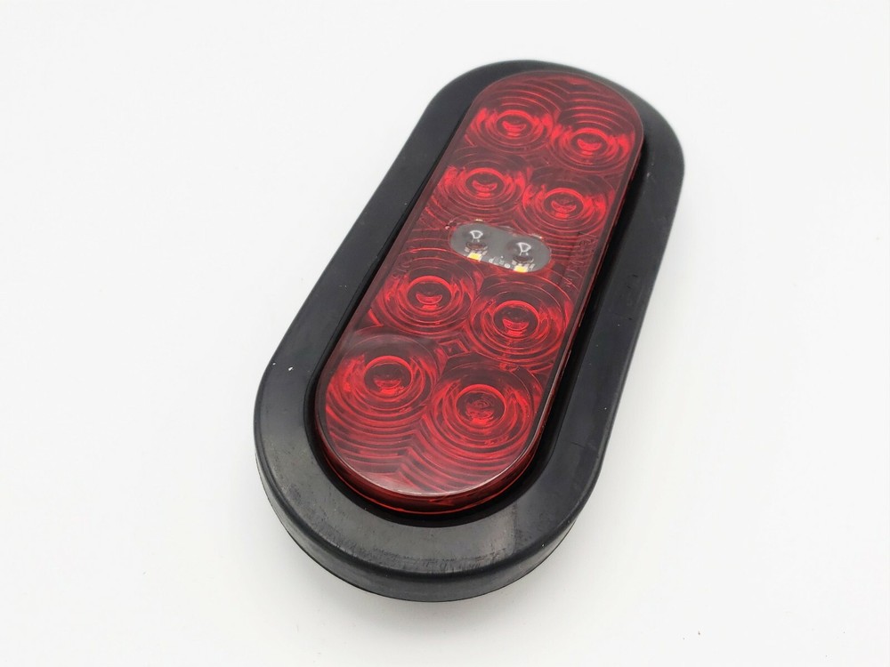Two 6" Oval Red LED TecNiq Hybrid Reverse Lights RV Camper Trailer