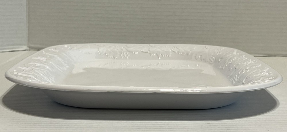 Corning Vineyard H 15” Rectangular Serving Platter 15" x 11.75” White Made USA
