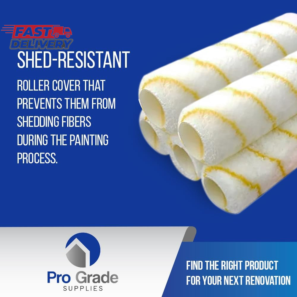 Pro Grade - Paint Roller Covers - 1/2 X 9 Inch Microfiber 5 Pack