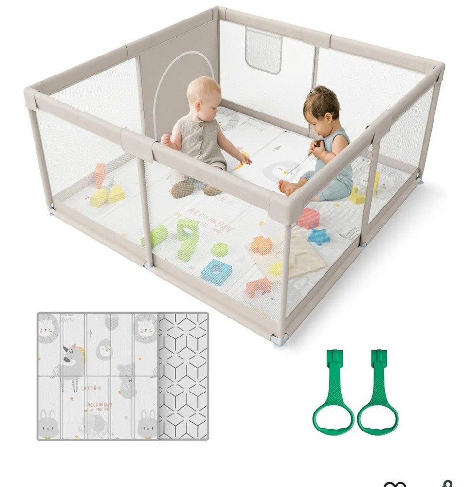 Zeebaba Playpen 47in Gray