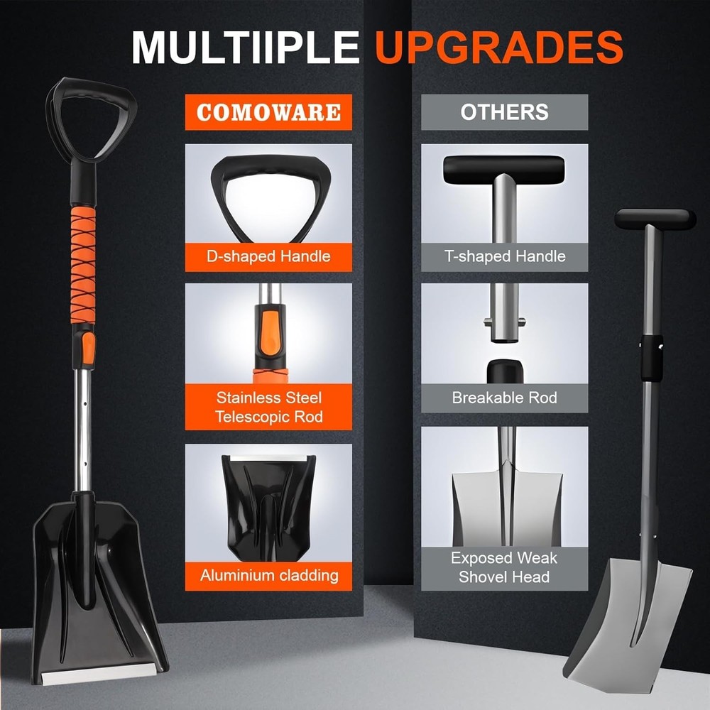 Extendable for Car, Ice Scrapers for Car Windshield Combo Kit with 270° Pivot...