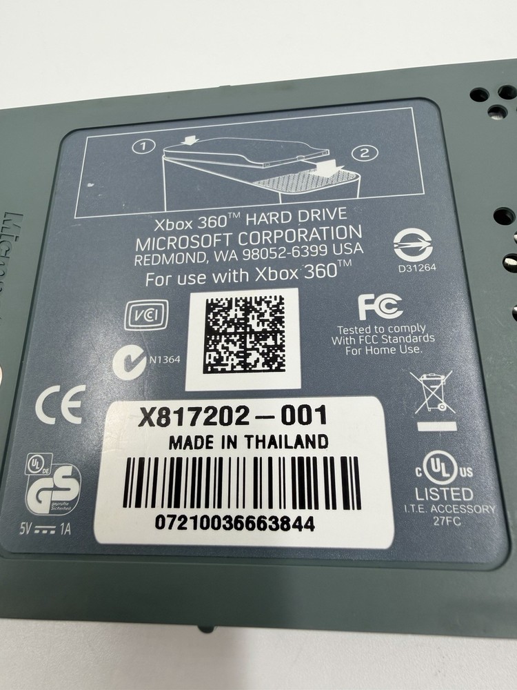 OEM Microsoft Xbox 360 Hard Drive HDD 60GB External Storage- Untested