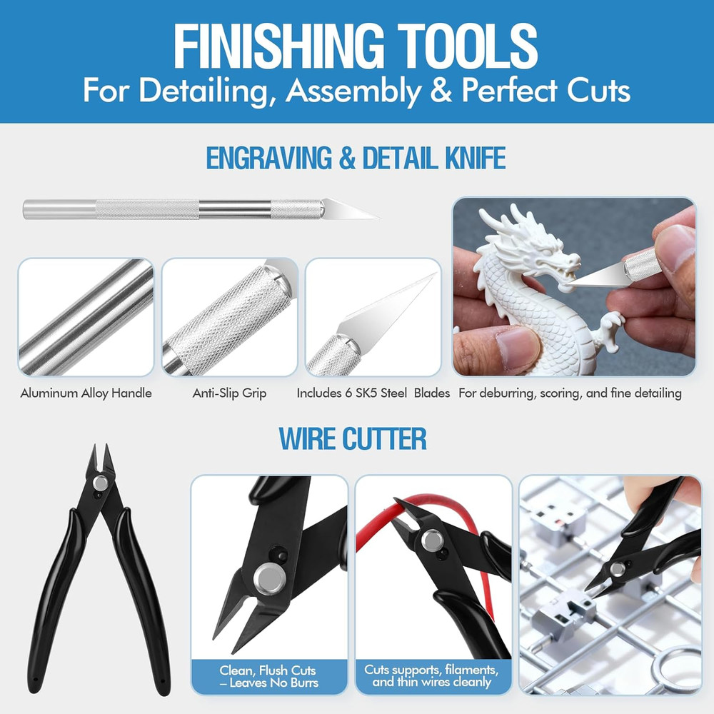 38PCS 3D Printer Tools, 3D Printer Tool Kit with Nozzle Cleaner, Scraper, Files,