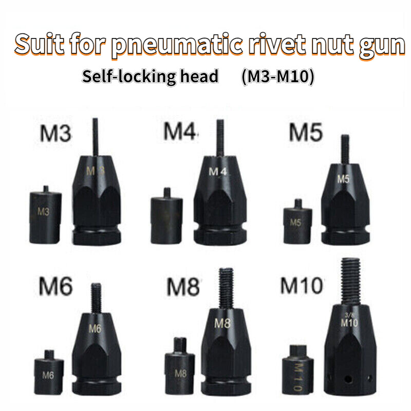 M3/4/5/6/8/10 Pneumatic Rivet Nut Air Rivets Self-lock Head Nut Gun Pull Setter