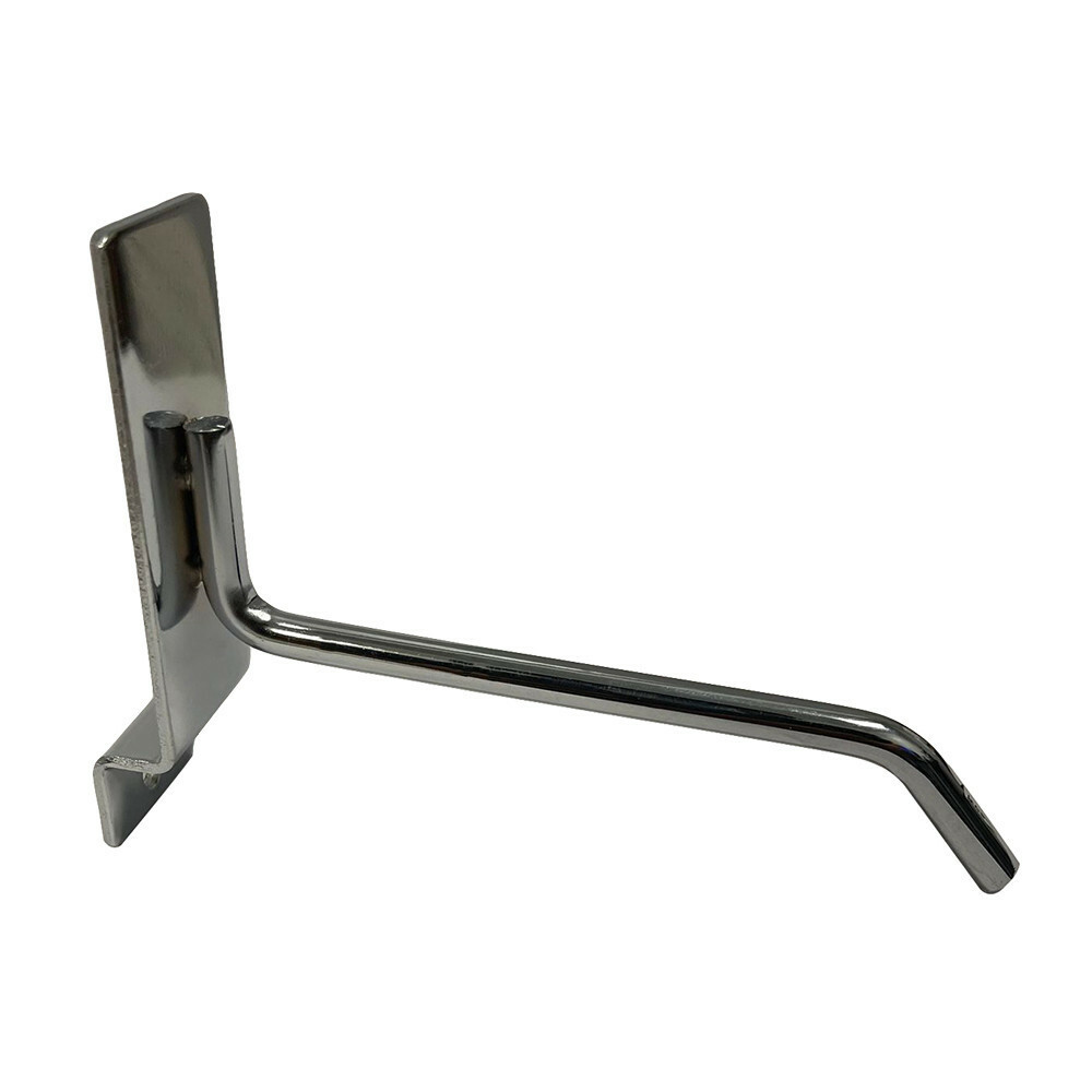 4" Slatwall Hook Panel Display Hooks, 1/4" Thickness Metal, Chrome - PACK 24