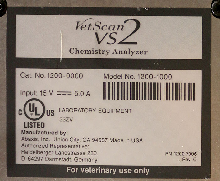 Abaxis VetScan VS 2 Chemistry Analyzer 1200-1000