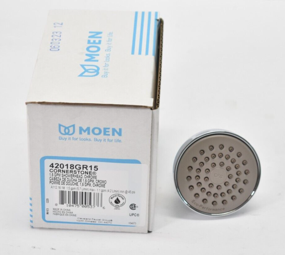 Moen Cornerstone 1.5 GPM Single Function Shower Head Chrome Finish 42018GR15