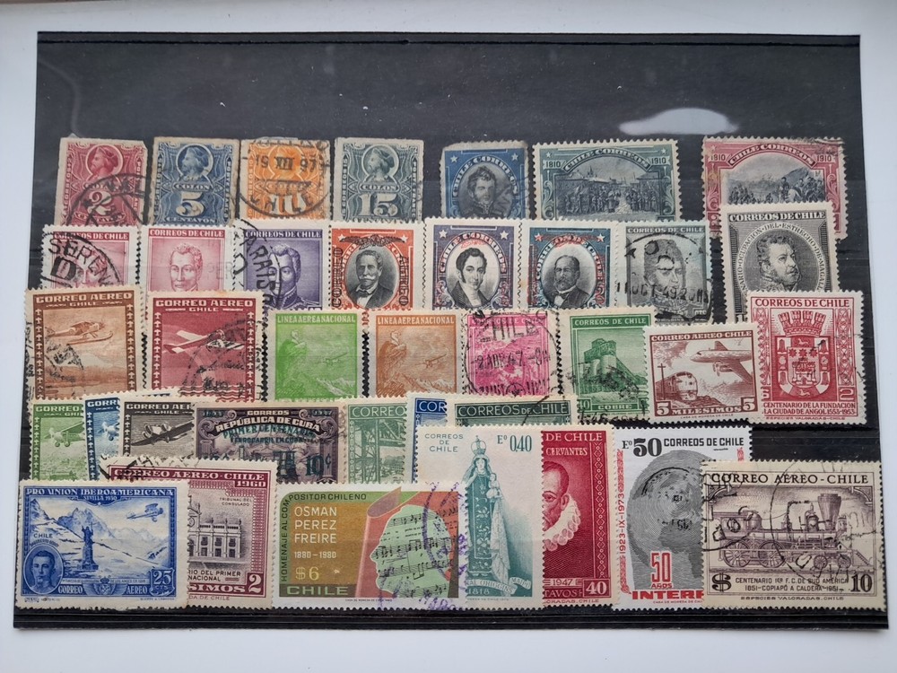 Stamps Chile Stock cards