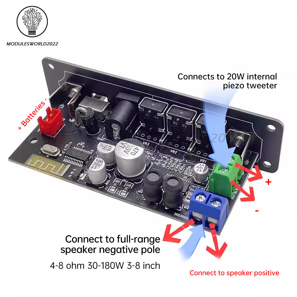 DC 12V HIFI Bluetooth 5.1 Amplifier Board Audio Car Amplifier MP3 Player Module