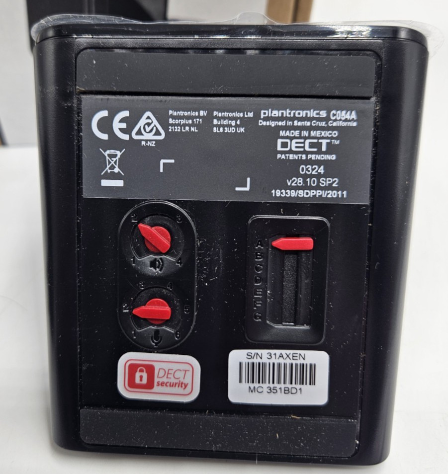 PLANTRONICS Poly CS540 Wireless DECT Headset Black New