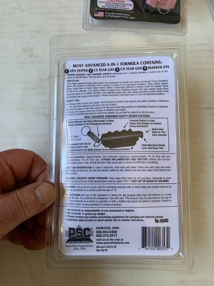 PSC Pepper Spray Keychain Qnty 1