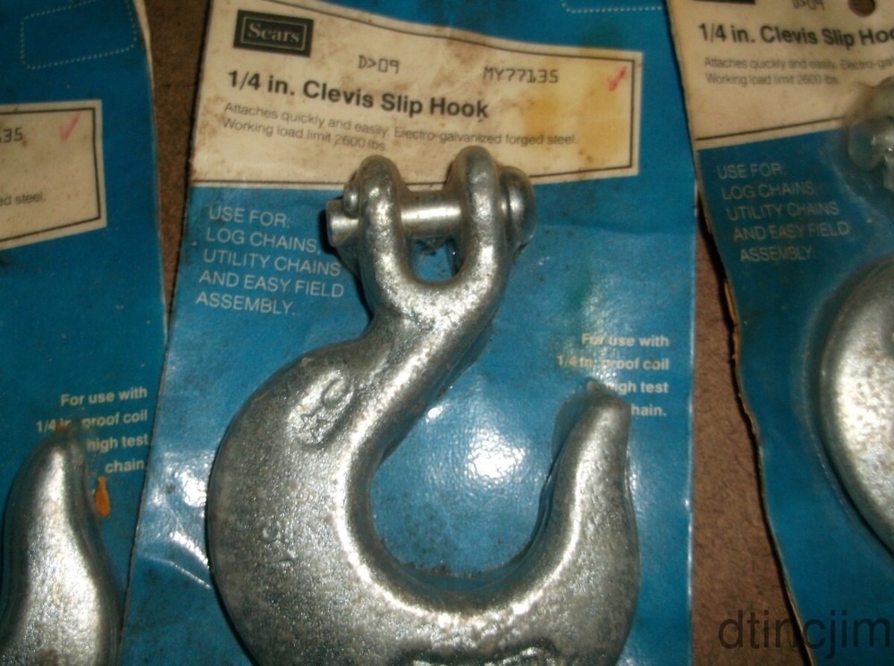Sears 1/4 In. Clevis Slip Hook 3 Pc.