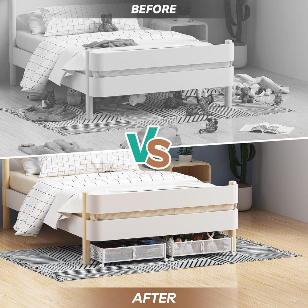 PHINOX Under Bed Storage, Under the Bed Storage Containers with Wheels, Under...