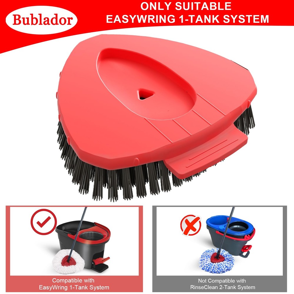 2 Pack Scrubber Mop Replace Head Compatible with O Cedar EasyWring 1 Tank,Spi...