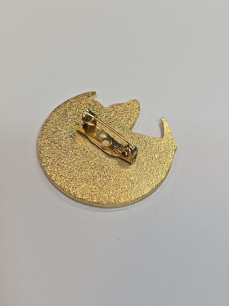 Moth On Green Half Moon Lapel Pin