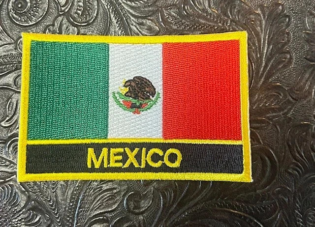 Mexico flag patch measures 3.5" X 2.25"