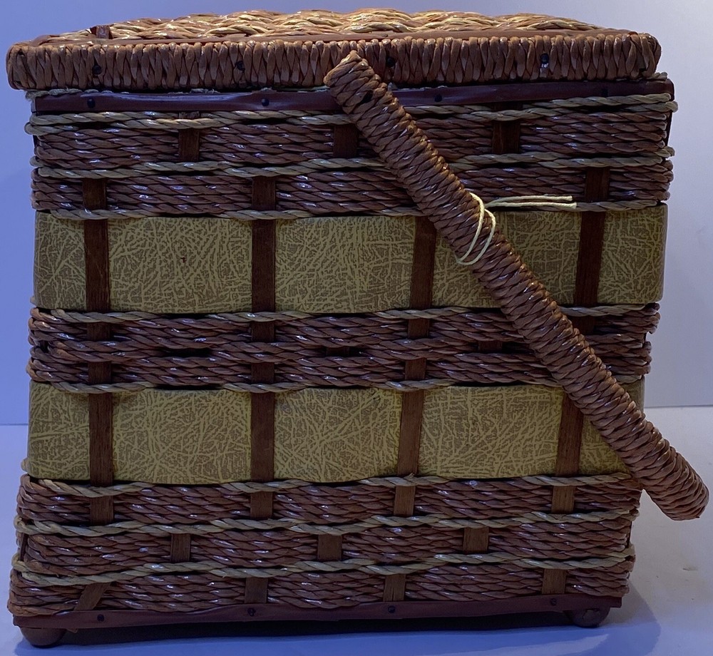 Large Wicker Sewing Basket Notions Keepsake Kit