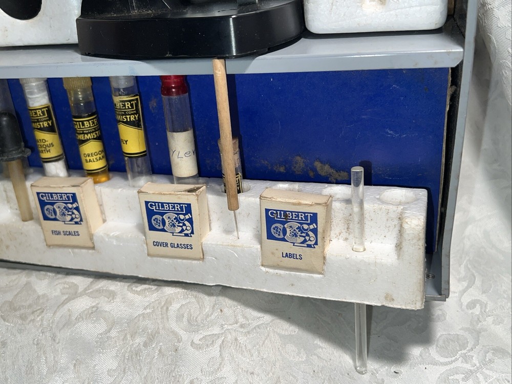 Gilbert Microscope & Lab Set #13024 Almost Complete See Pictures!