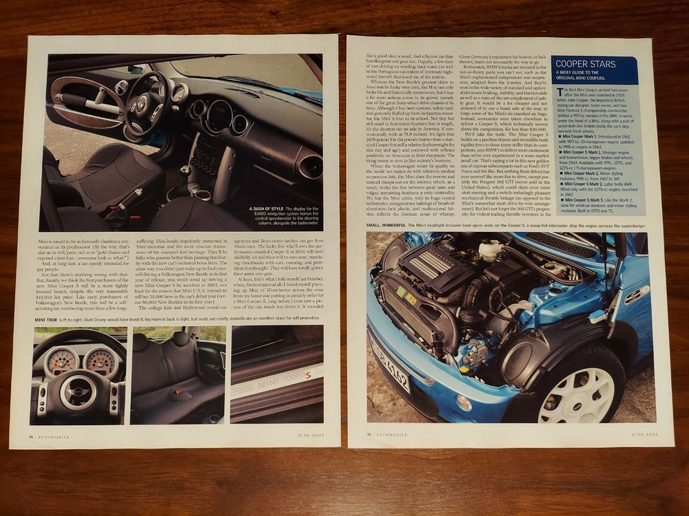 MINI COOPER S MAGAZINE ARTICLE SUPER DUPER SPORT COMPACT FROM ENGLAND