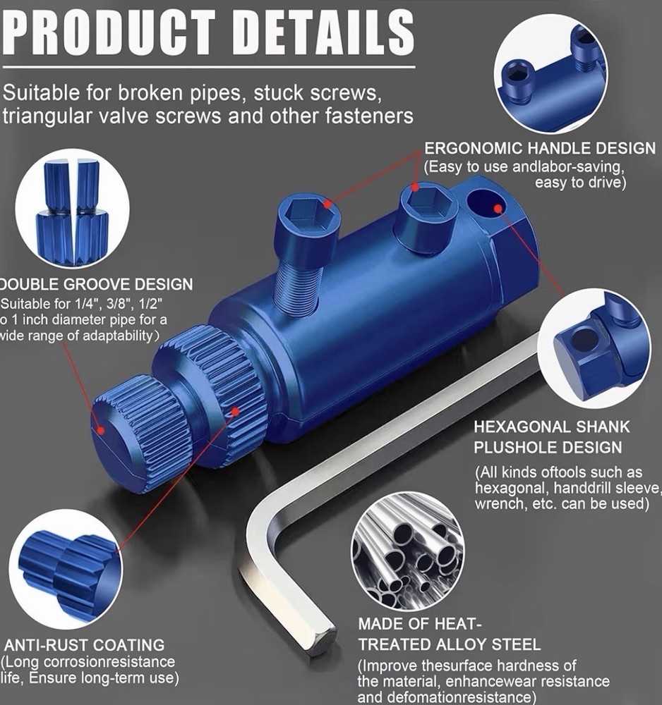 Broken Pipe Thread Extractor Tool, New Broken Faucet Removal Tool, 2025 Stripped