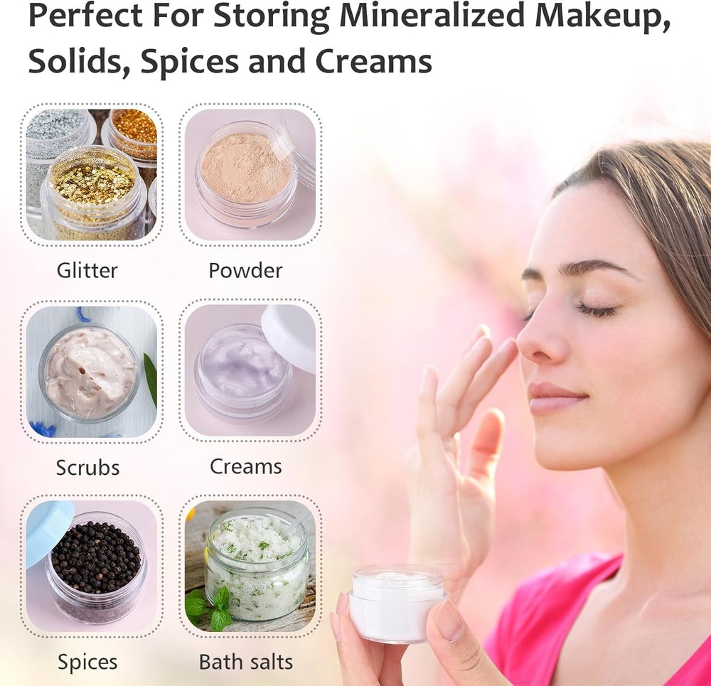 Makeup Travel Containers with Lids and Mini Spatulas