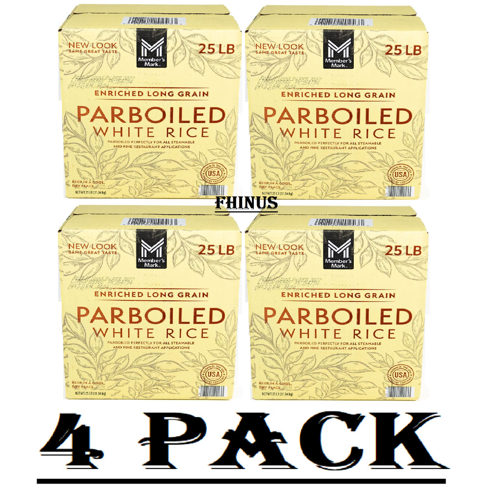 4 Pack Member's Mark Parboiled White Rice, 25 lbs.