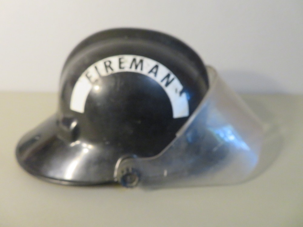 Vintage Firecraft Firefighter Helmet & Shield Black