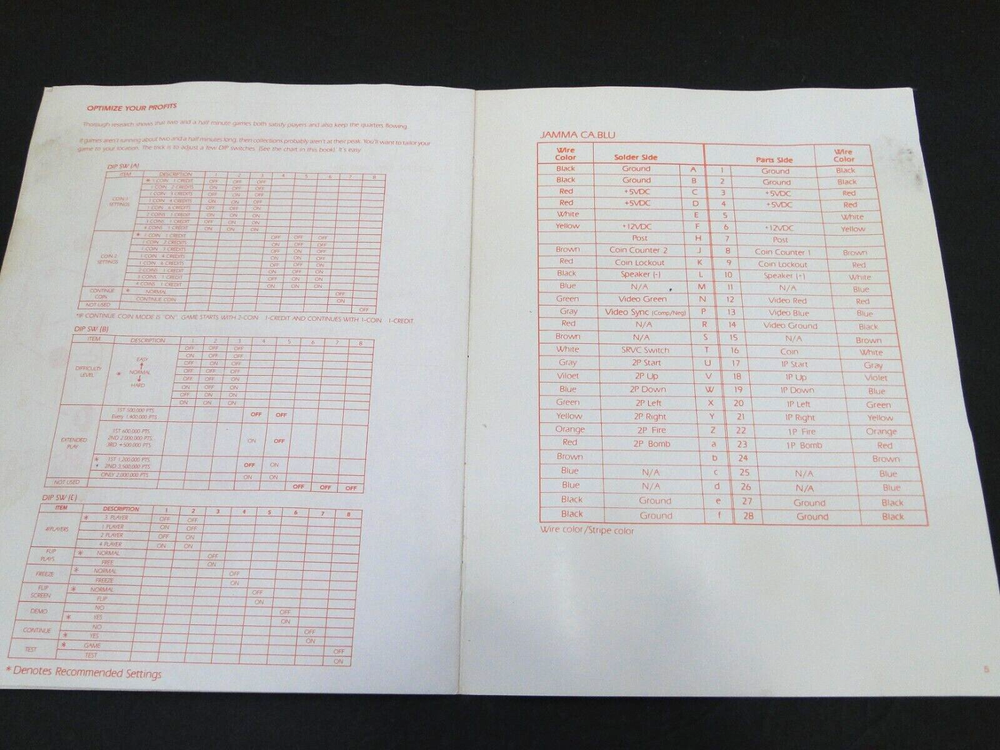 Vintage Romstar - Varth: Operation Thunderstorm Arcade Mini Instruction Manual
