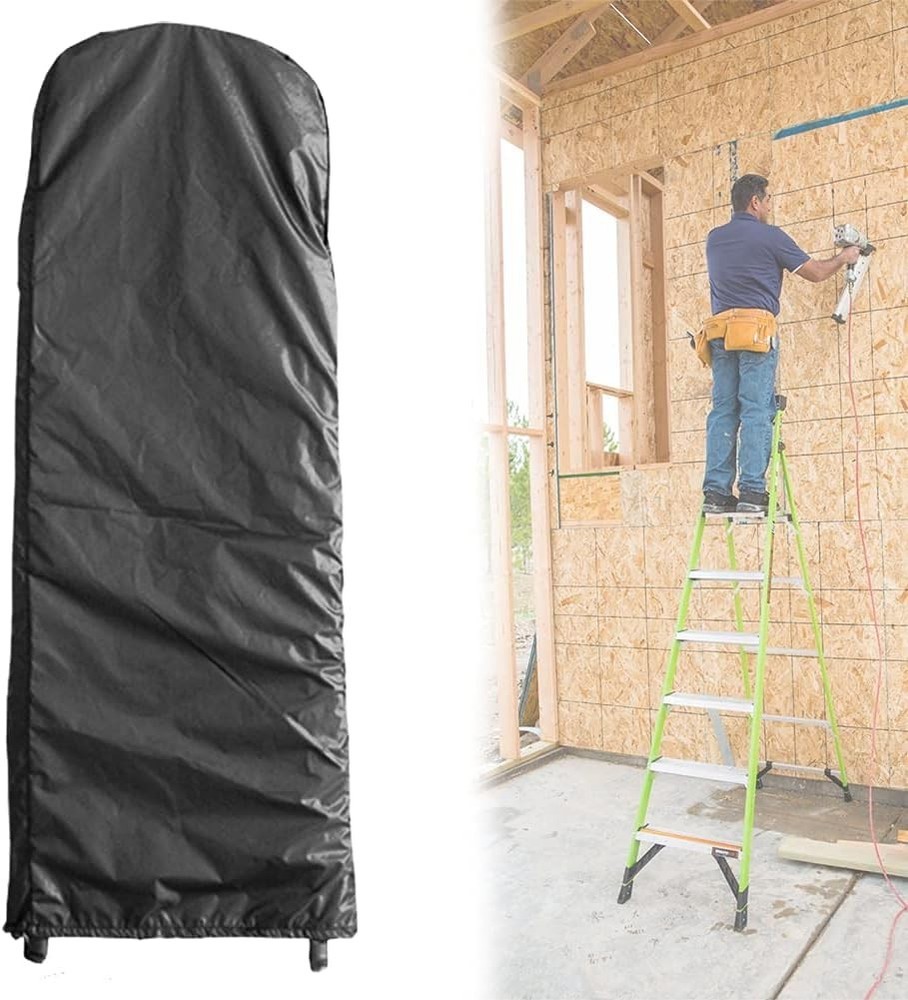 Folding Ladder Cover Dustproof & Waterproof Protector w/ Drawstring – Black