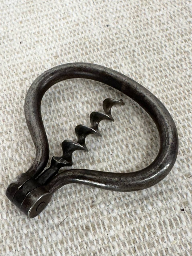 Antique Folding Corkscrew Iron Wine Bottle Opener Rustic Tool 032