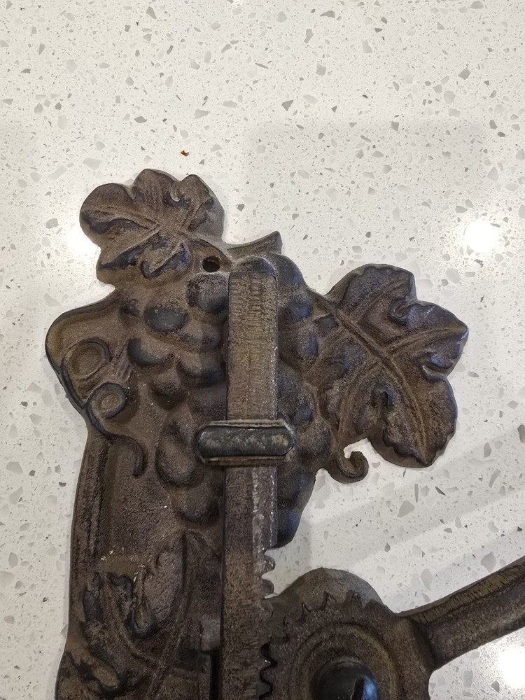 Old Cast Iron Wall Mounted Mechanical Cork Puller - Cool