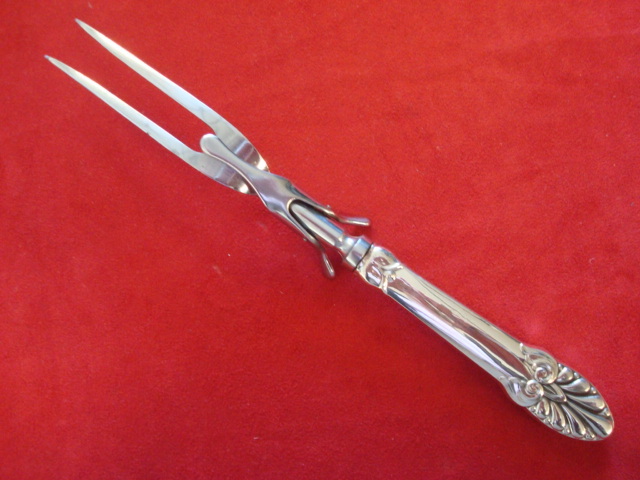 Vintage Sterling Silver Handle Steak Carving Fork (#2331)