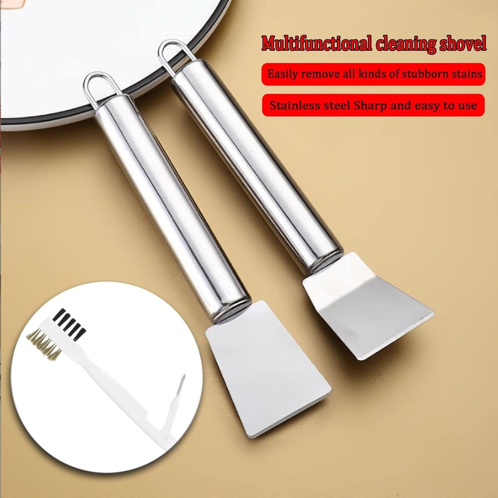 BetterJonny 3 Pcs Kitchen Cleaning Scrub Brush Set, Brass Wire Rust White