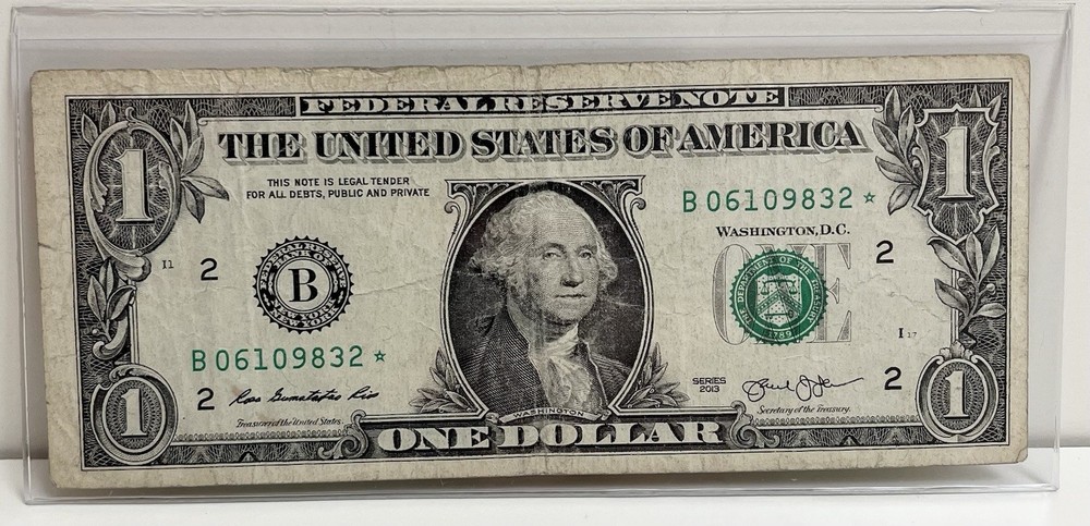 $1 2013 B Duplicate DC Star Note B06109832