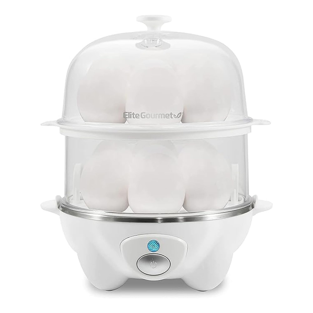 Elite Gourmet 14 Egg Cooker Automatic Rapid Steamer for Soft Medium Hard Boiled