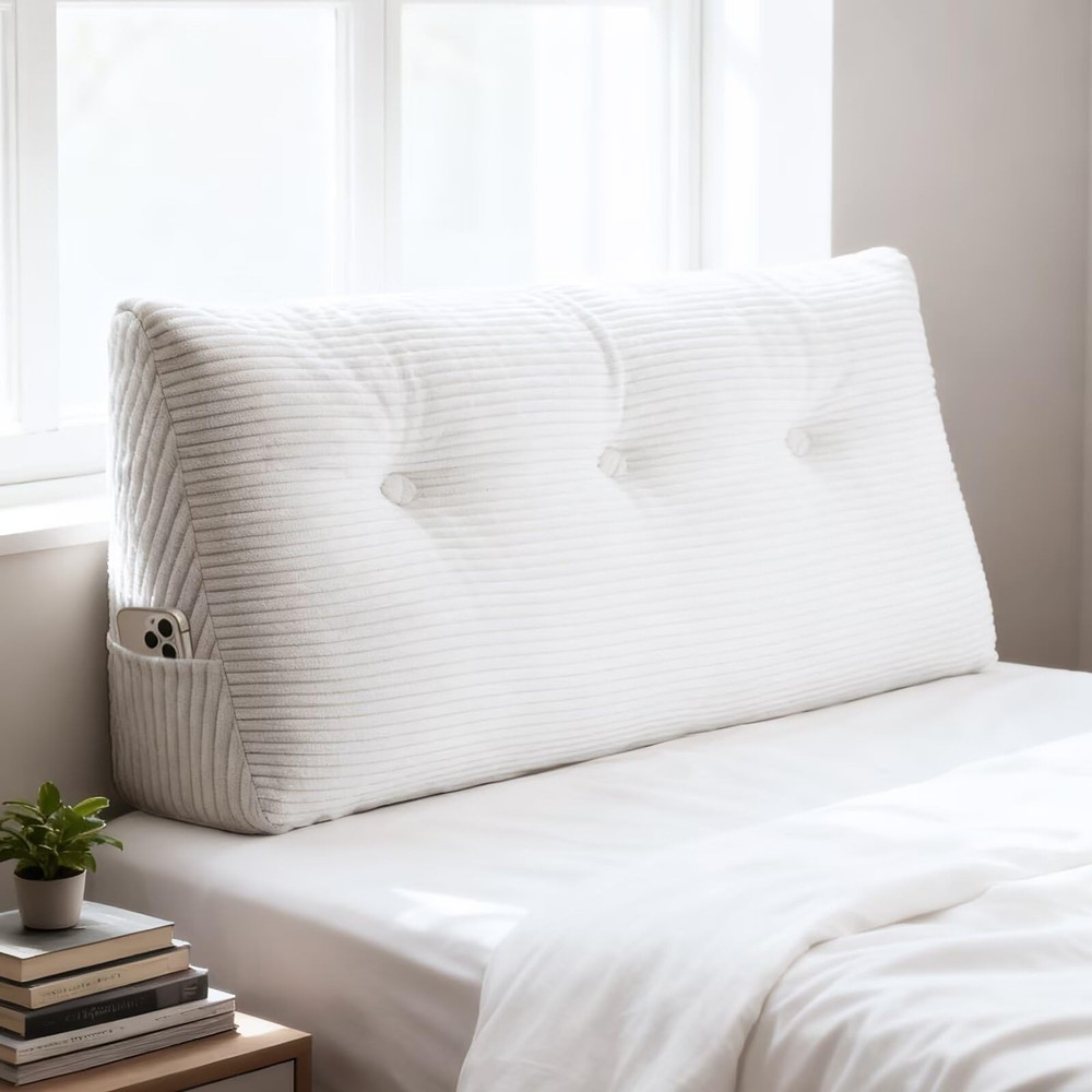 Wedge Pillow Headboard Twin/Twin XL Triangular Bed Wedge Pillow for Headboard...