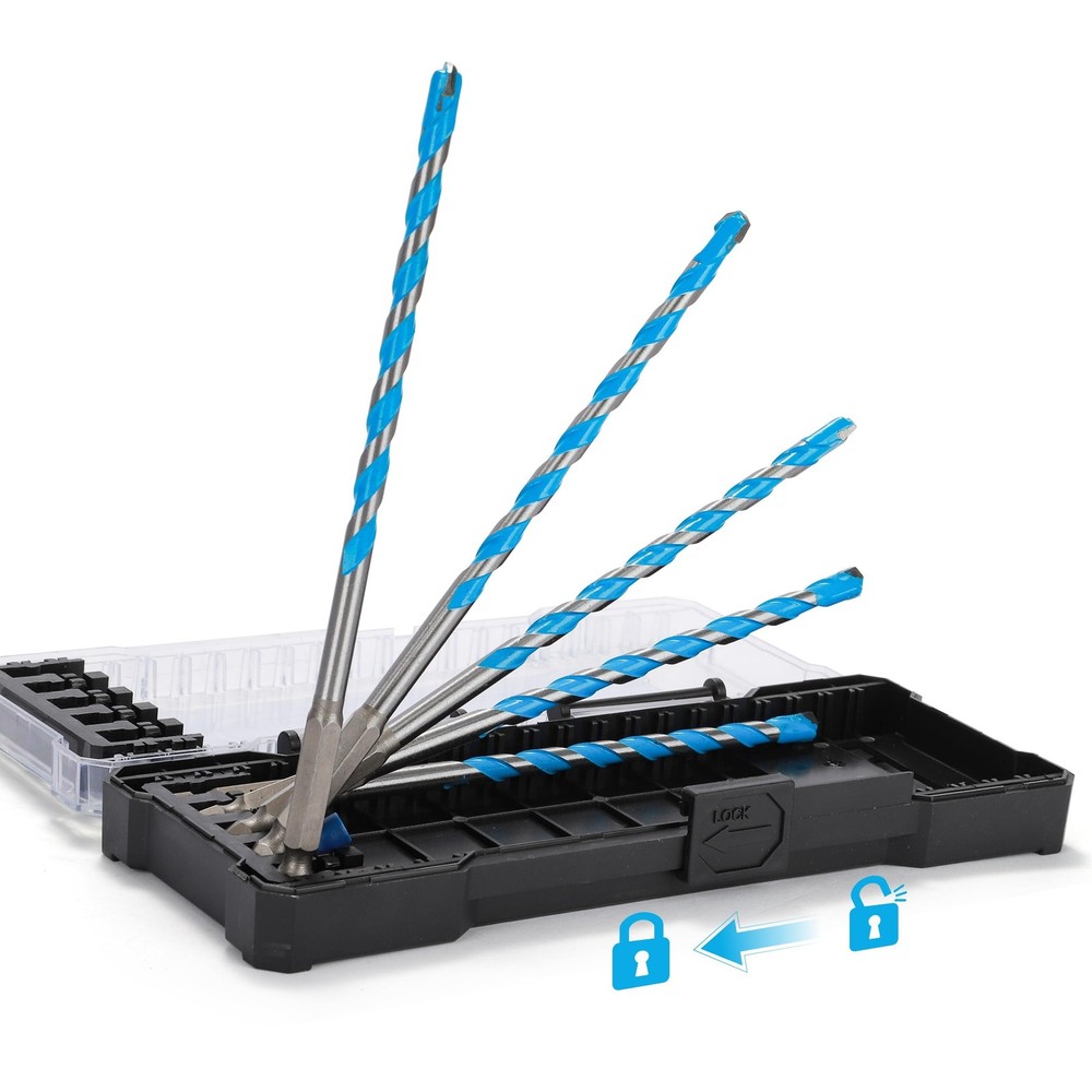 10PCS 3/16" Masonry Concrete Drill Bit Set,Tungsten Carbide Drill Bit Tip,Hex...