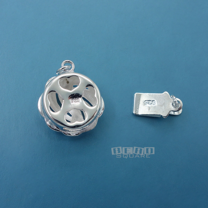 Solid Sterling Silver 13mm Swirl / Braid Round Box Clasp Connector #33271