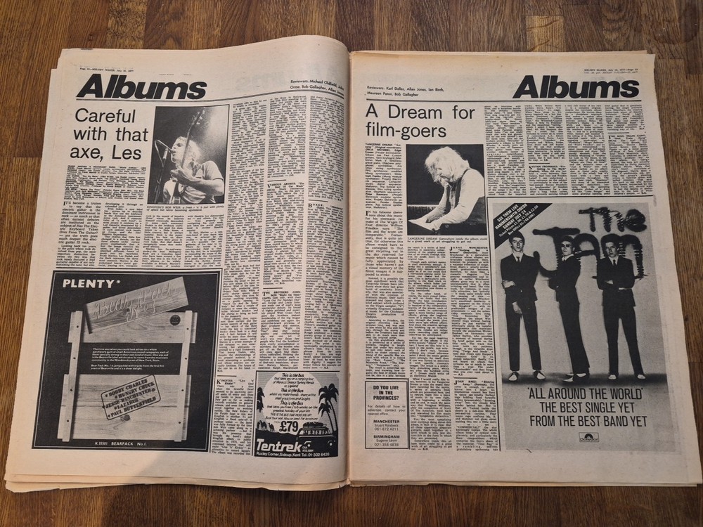Melody Maker July 16th 1977 David Bowie Back Cover